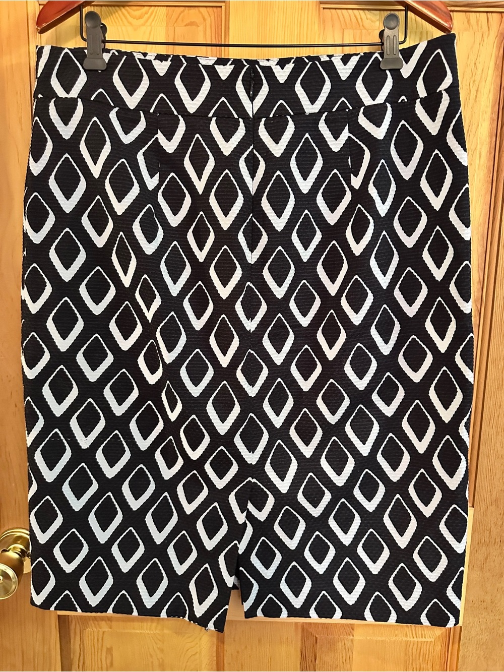 Ann Taylor Navy & White Geometric Pencil Skirt Size 14